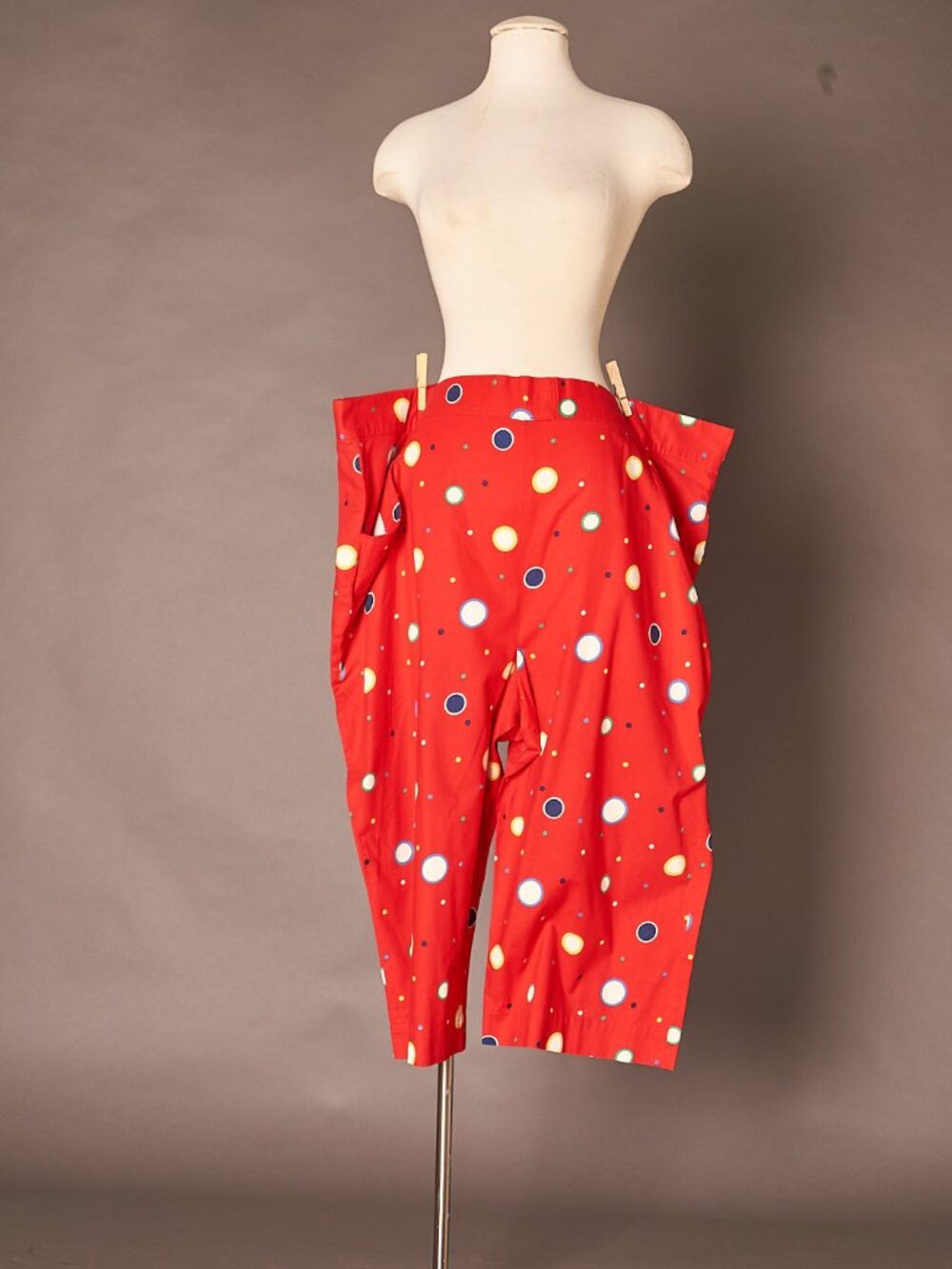 1980s Red Polka Dot 2 Piece Clown Suit Costume